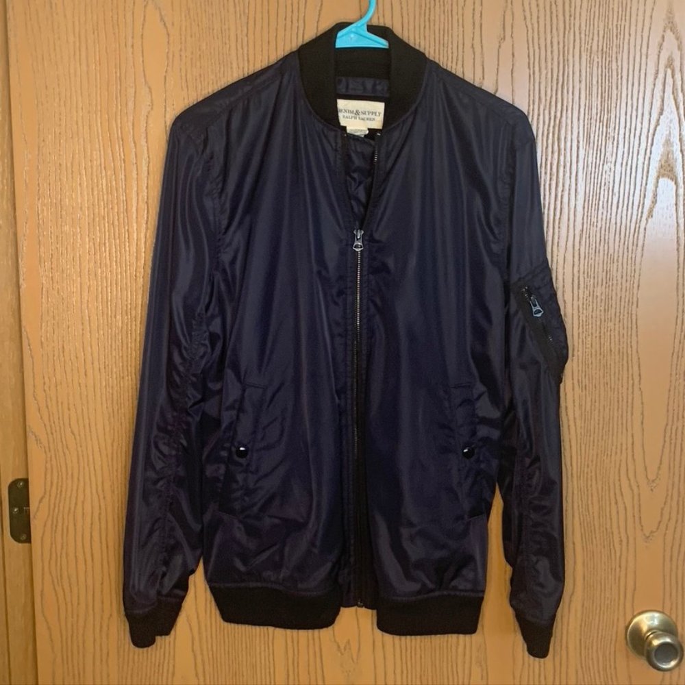 Like New Navy Blue Bomber Jacket